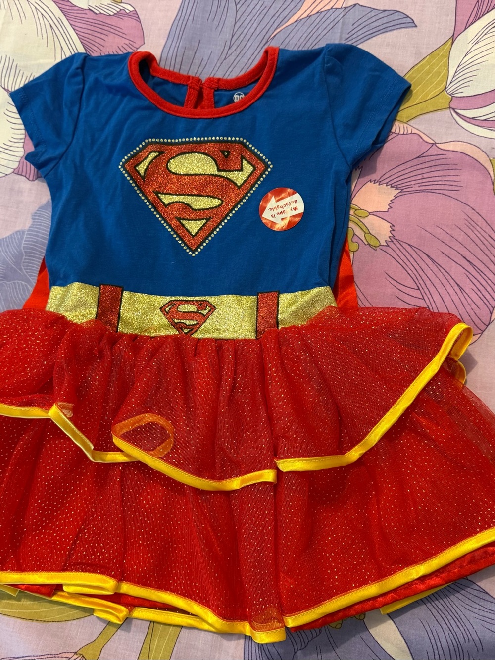 NEW DC Supergirl-Inspired Blue, Red & Gold Tutu Costume Dress